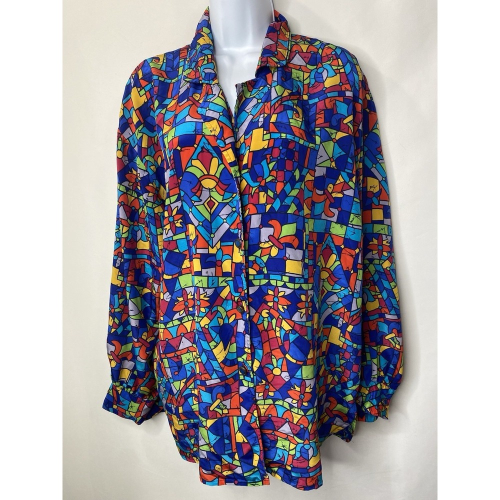 Vintage Wilroy Limited Edition Womens Shirt Size 16 80's Wacky Art To Wear Rare